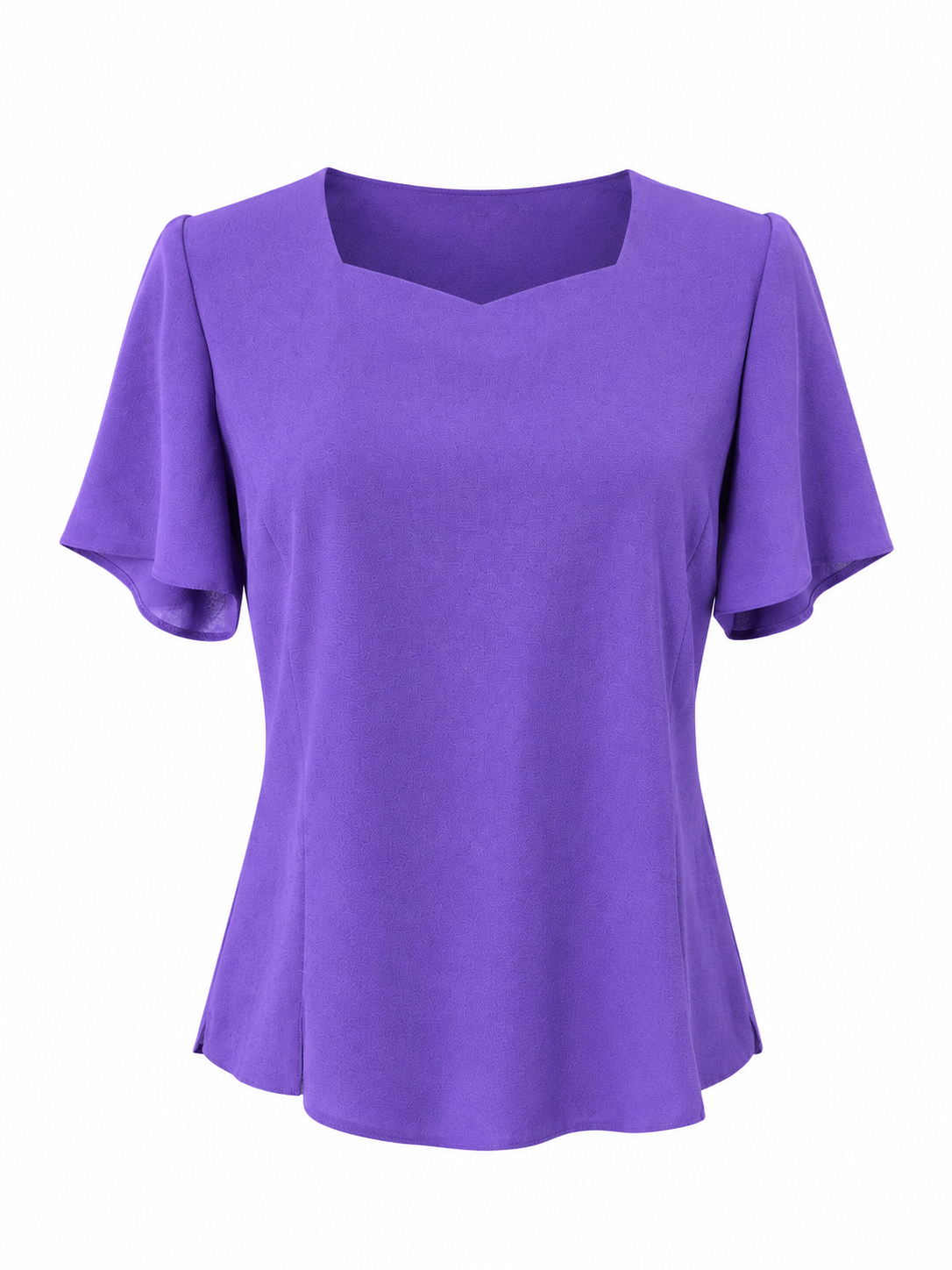 Lilla bluse med korte ærmer - str. 38