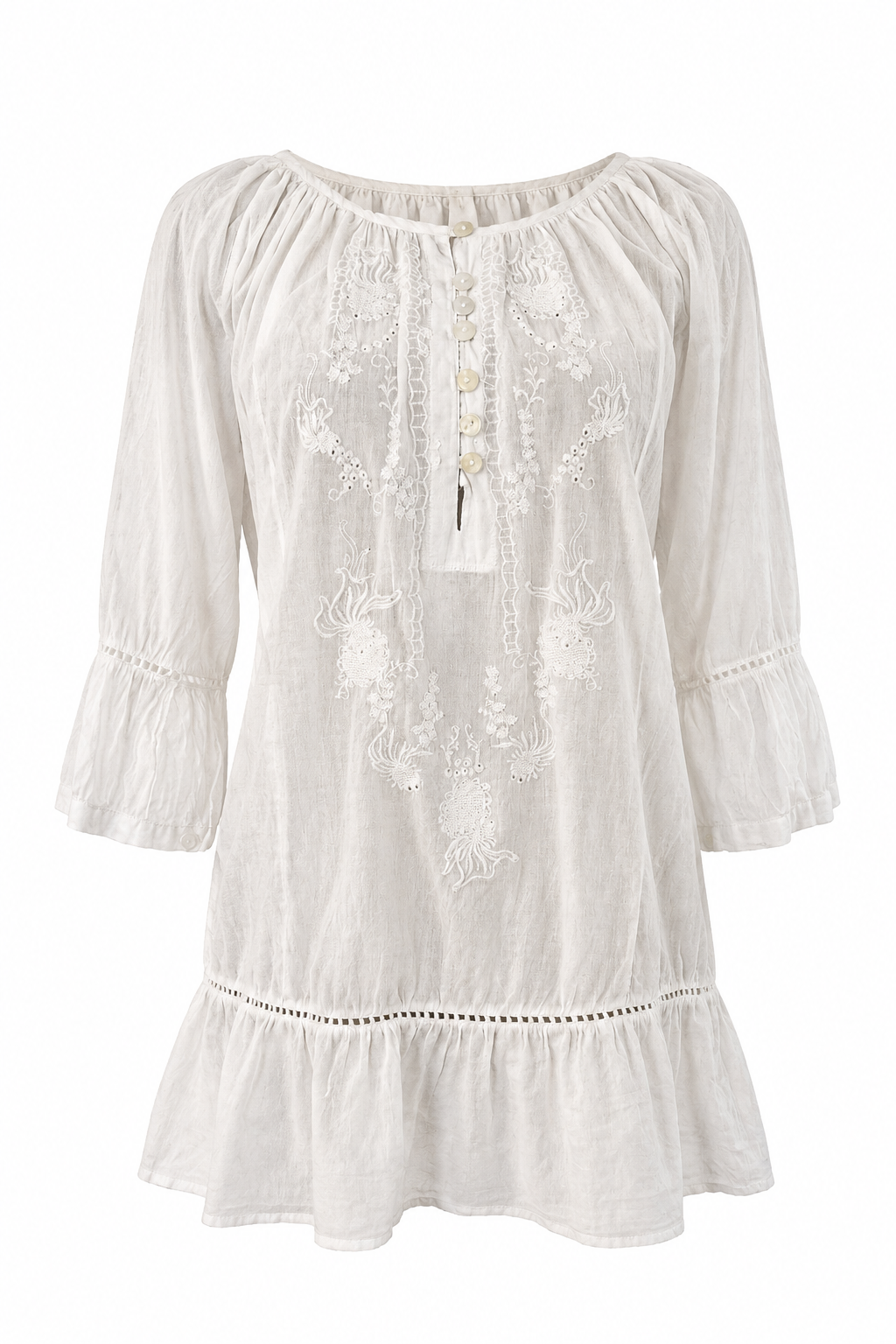 Vintage bluse med 3/4 ærmer. fra 00'erne