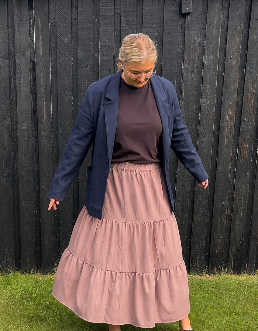 Vintage mørkeblå blazer – str. 40
