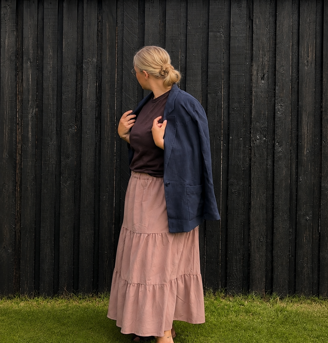 Vintage mørkeblå blazer – str. 40