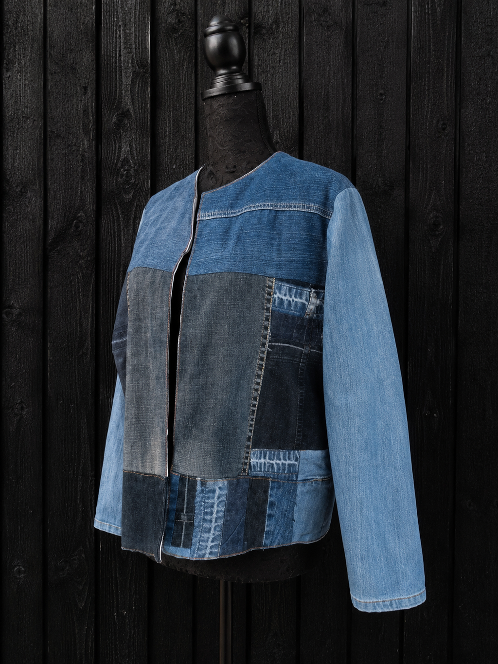 Unik upcycled denimjakke – One Size