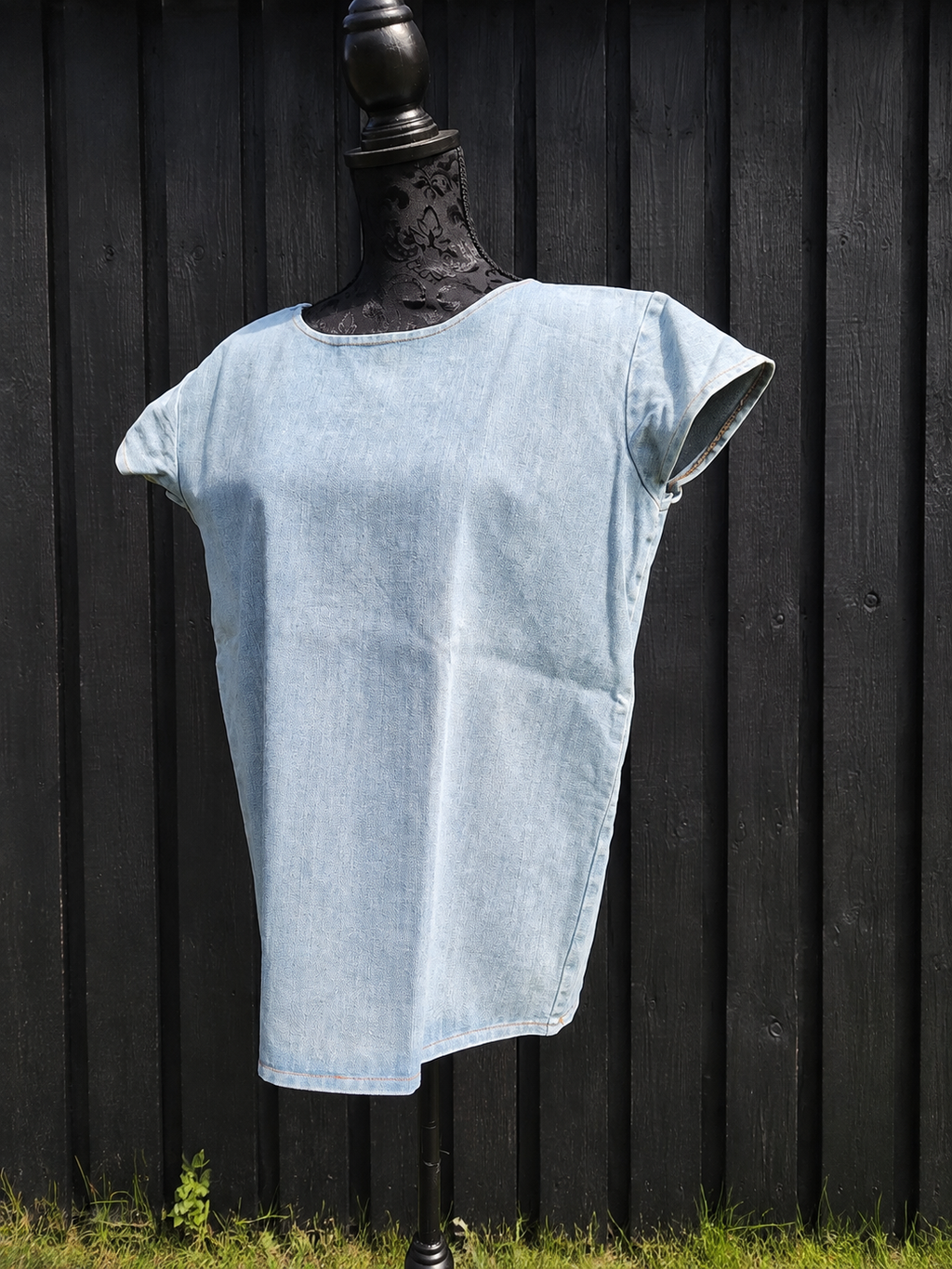 Lyseblå cowboybluse