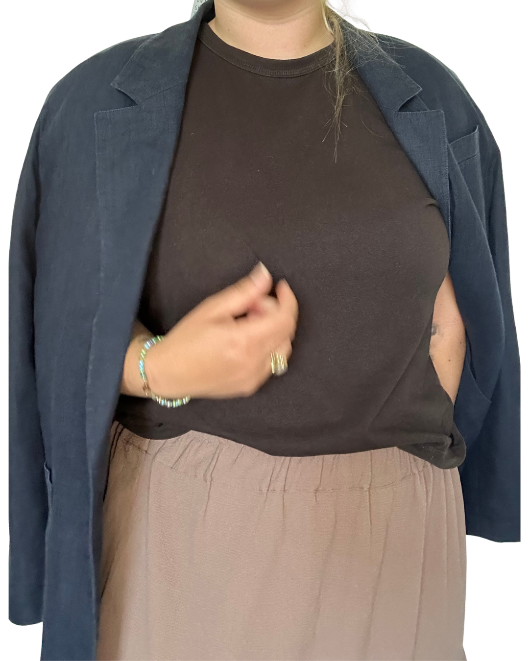 Vintage mørkeblå blazer – str. 40