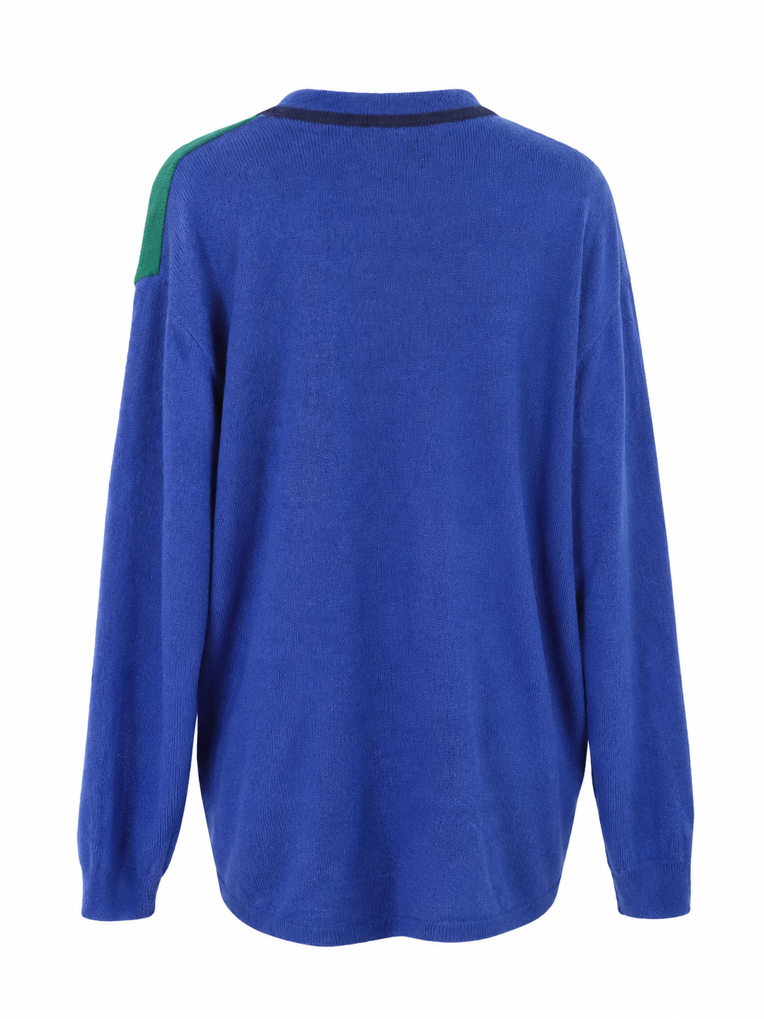 Blå & grøn vintage striktrøje – str 5XL