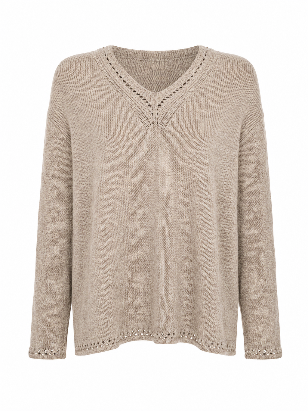 Blød strik i varm beige