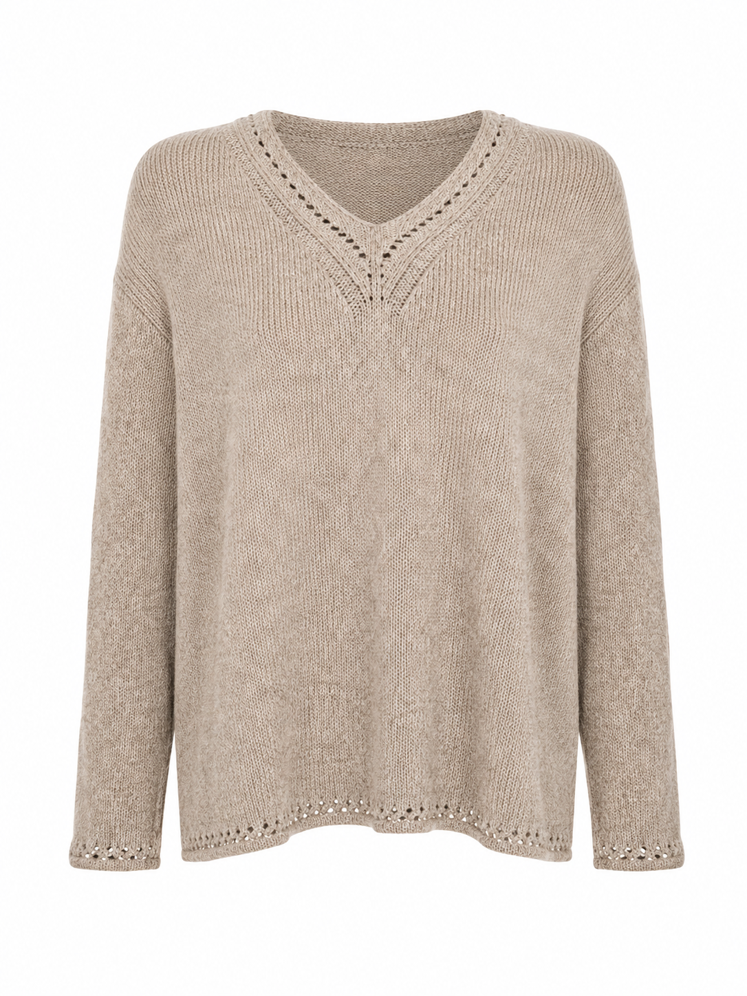 Blød strik i varm beige