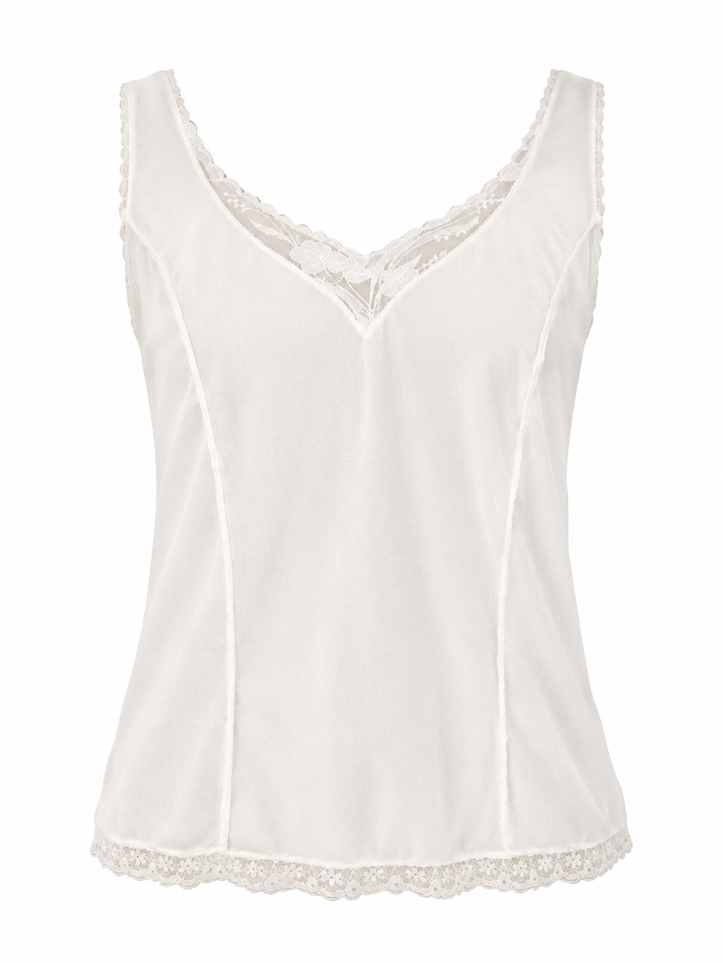 Vintage top med fine blondedetaljer - str S