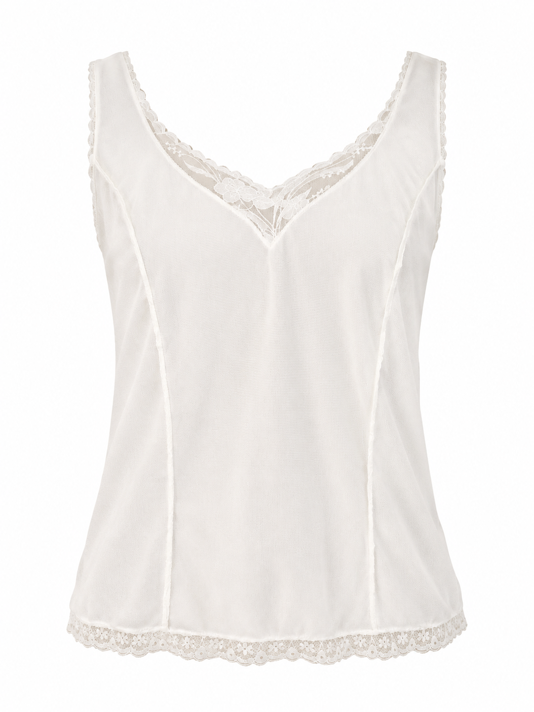 Vintage top med fine blondedetaljer - str S